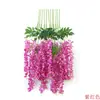 Flor de Glicina Morada Simulada Flor de Glicina Morada Densa Hojas de Árbol Falsas Planta de Enredadera de Plástico Decoración de Techo Enredadera de Árbol Plantas Verdes