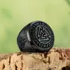 Anel Símbolo Triângulo da Moda Europeia e Americana Valknut, Anel Simples de Nó Celta Masculino
