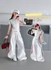 Conjunto de Verano para Niñas 2026 Nuevo Elegante Moda Infantil Casual de Verano Delgado Manga Corta Deportivo Conjunto de Dos Piezas Moderno