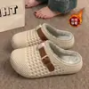 Pantuflas de Algodón para Mujer 2026 Invierno Nuevas para el Hogar Cálidas de Felpa Suela Gruesa Impermeables Antideslizantes Silenciosas Se Pueden Usar al Aire Libre Pantuflas de Algodón