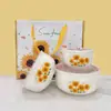 Juego de Tres Piezas de Recipiente Cerámico para Conservar Frescura Regalo de Apertura Fiambrera Sellada para el Hogar Regalo Juego de Cajas de Regalo de Porcelana Regalo Pequeño
