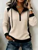 Annuo Autodesenvolvido 2026 Roupas Femininas Europeias e Americanas Estação Independente da Amazon Moda Casual Moletom com Capuz de Manga Longa Cordão Patchwork