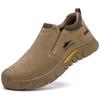 Sapatos de Proteção do Trabalho, Antiescaldante, Resistente ao Desgaste, Antiderrapante, Biqueira de Aço Padrão Nacional, Antiesmagamento, Antipenetração, Couro Bovino, Antichama, Sapatos de Trabalho Protetores, Baixo