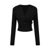 Spot Sociedad de Investigación Tiancai Tejido de Punto de Tencel con Cuello en V Delgado para Mujer Otoño Deseo Puro Manga Larga Chic Estilo Coreano Top Interior