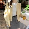 Cárdigan de punto para mujer 2025 Primavera Temprana Nuevo Top Chaqueta Amarilla Otoño Suéter Pequeño de Alta Gama