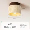 Luminária de Teto em Travertino Amarelo, Estilo Wabi-Sabi em Madeira, Entrada, Varanda, Corredor, Hall de Entrada, Dimmable, Minimalista, Best-Seller Transfronteiriço