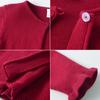 Chal de punto cruzado de una pieza con botón oculto para niña, cárdigan de punto de algodón para niños pequeños y medianos, suéter abrigo de princesa para primavera y otoño, camisa para aire acondicionado