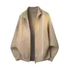 Cárdigan de Punto con Doble Cremallera para Hombre Cuello Alto Color Sólido Casual Versátil Chaqueta Suéter Color Sólido Otoño e Invierno Nuevo Suéter