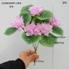 5 Pequenas Flores de Lótus, Novo Ornamento de Mesa de Flor de Lótus de Haste Única para Oferecer a Buda, Flor de Lótus Artificial de Seda, Flor Artificial para Exterior