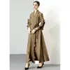 Vestido de Manga Larga con Volantes de Color Sólido Elegante de Talla Grande para Mujer, Moda Primavera 2026, Plisado Miyake, Alta Elasticidad