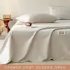 Lençol de Cama de Algodão Classe A Peça Única Algodão-Linho Respirável Novo Modelo 2026 Todas as Estações Conjunto de Roupa de Cama de Cor Sólida de Alta Qualidade para Dormitório