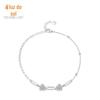 Pulseira de prata esterlina S925 leve luxuosa elegante flor micro diamante feminina corrente verão fresco banhado a platina pulseira aberta