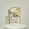 Arco de flores acrílico para marcar transfronterizos con derechos de autor, complemento para pastel de feliz cumpleaños, decoración de pastel de acrílico