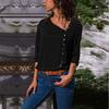 2108 otoño AliExpress ebay Amazon más vendido de siete colores botón cuello diagonal irregular manga larga top para mujer