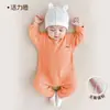 Enterizo para bebé recién nacido, ropa cálida para bebé, conjunto de una pieza para niñas, pijama sin costuras, diseño de dibujos animados, traje de gateo para bebé de nuevo estilo, manga larga