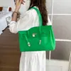 Bolsa de Gelatina de Mano Bolso Tote Platino para Mujer 2026 Nuevo Estilo de Verano PVC Color Sólido Gran Capacidad Bolso de Hombro Versátil