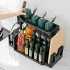 Estante de Almacenamiento para Cocina, Estante para Especias, Utensilios de Cocina, Artículos de Plástico, Estantes de Almacenamiento, Estante de Almacenamiento para Encimera, Estante Multi-Nivel para Tabla de Cortar