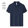 Camisa Polo de Manga Curta de Alta Qualidade com Costura Invisível e Logotipo Personalizado, Camisa Cultural com Zíper para Banquete, Camiseta Polo com Lapela Bordada