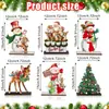 Decorações de mesa de Natal, enfeites de boneco de neve e rena de madeira, centro de mesa de Natal, decorações nostálgicas de madeira vintage, árvore de Natal