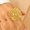 Anillo de acero de titanio con textura suave, estilo retro, de moda transfronteriza francesa, resistente a la decoloración, para niñas, con hardware para el dedo, anillo de cola
