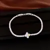 Pulsera geométrica de flor con gota de agua de circón, sensación de lujo ligero y alta gama, versátil y exquisita, joyería única y elegante para mujer al por mayor