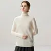Nova coleção outono e inverno: camada base de tricô de cashmere moderna e macia, cor sólida, adequada para o trabalho e o uso diário, design simples com gola franzida