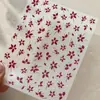 Adesivos de Unha com Padrão de Formiga e Folha de Ouro, Design de Pistilo de Flor Vermelho Brilhante, Adesivos de Unha Simples para o Dia a Dia Fábrica YT9179