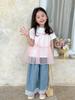 Ropa para Niños Weimu Conjunto para Niñas Verano 2026 Nuevo Estilo Coreano Camiseta de Manga Corta Cubre-traje Pantalones de Pierna Ancha Ropa para Bebés