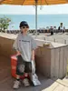 Tairu 2025 Verano Nuevo Estilo Coreano Infantil Letra Estampado de Leopardo Algodón Puro Versátil Camiseta Niños Transpirable Manga Corta