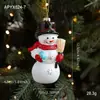 Novos enfeites de plástico de desenho animado pintados de vermelho e branco, decorações de Papai Noel e árvore de Natal, itens decorativos para criar atmosfera