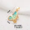 Pendientes de Botón de Plata S925 de Lujo con Forma de Mariposa y Gota de Aceite, Madreperla, Anillo, Colgante, Montura Vacía, Set de Accesorios de Moda DIY