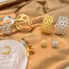Pulsera Anillo de Acero de Titanio Yusen Europeo y Americano Chapada en Oro Joyería que No se Desvanece para Mujer Lujo Ligero Gama Alta Acero Inoxidable Joyería Transfronteriza