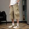 Pantalones Cortos Recortados de Seda de Hielo para Hombre Verano Ropa de Trabajo Pantalones Cortos Delgados Casuales a la Moda Sueltos Rectos Deportivos Playa Pantalones Medianos