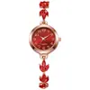 Pulseira Relógio Feminina Popular de Venda Quente Moda com Pedras de Diamante Relógio Trevo de Quatro Folhas Estudante Simples Leve Luxo Feminino Atacado