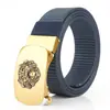 Cinturón con hebilla automática sin dientes para jóvenes, cinturón de negocios para hombre, cinturón informal de nailon, venta directa de fábrica