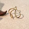 Anillos de Acero Inoxidable de Moda Europea y Americana con Diseño de Raya Geométrica, Joyería de Acero de Titanio de Lujo Ligero de Nicho, Joyería Transfronteriza que No se Desvanece