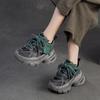 Jiezu 2025 Invierno Nuevos Zapatos de Padre Retro Estilo Británico Altura Aumentada Pedrería con Cordones Delanteros Elegantes Zapatos para Mujer