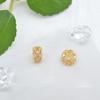 Accesorios de joyería DIY: microcuentas de oro auténtico bañadas en cobre con circonitas huecas para transferencia de maquillaje, collares y pulseras.
