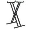 Frete Grátis Suporte Eletrônico para Teclado em X de Tubo Duplo Suporte para Piano Elétrico Suporte Ajustável para Teclado de 61 Teclas 88 Teclas Suporte para Guzheng Suporte para Pintura em Areia
