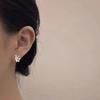 Aretes de doble mariposa de plata esterlina S999 para mujer, pequeños de tornillo para cartílago, con cierre de hebilla, joyería de plata al por mayor