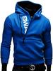 Comércio exterior novo ao ar livre camisola casual moda europeia e americana fleece-lined pullover zíper lateral multi-color camisola com capuz