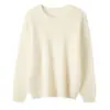 Versátil básico cuello redondo color liso otoño e invierno temperamento para ir al trabajo con cachemir suave pegajoso suéter de punto base suéter para mujer