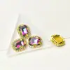 Fivela de Cristal com Borda Octogonal Retangular Vitral Cristal Garra Broca Costurada à Mão Broca DIY Roupas Sapatos Bolsa Acessórios