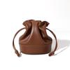 Bolso Nube de Piel de Oveja con Cordón, Bolso de Piel Genuina para Mujer, Bolso de Hombro de Moda de Gama Alta, Bolso Cubo de Gran Capacidad, Bolso Pequeño Cruzado