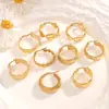 Pendientes Minimalistas de Diseño, Pendientes de Moda Irregulares y Exquisitos de Acero Inoxidable para Mujer, Chapados en Oro de 18 Quilates