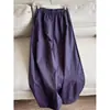 Nuevo Estilo 2026: Pantalones Elegantes de Algodón de Corte Recto Holgado, Pierna Ancha, Cintura Elástica, Largo Cropped, Venta al por Mayor H16BK26107
