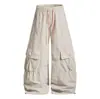 Pantalones Cargo de Pierna Ancha con Estampado de Letras, Bolsillo Deportivo de Secado Rápido de Nylon para Hombre, Nuevos Pantalones Casuales Sueltos de Estilo Veraniego para Mujer