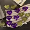 Amapola DIY Resina de Cristal Colgante de Corazón en Inglés Llavero Molde de Silicona Regalo de San Valentín Adorno