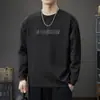 Camiseta de Manga Larga Pesada Estilo Americano Nuevo para Hombre, Primavera y Otoño 2026, Corte Holgado, Talla Grande, Prenda Base para Hombre