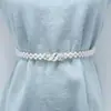 Cadena de Cintura con Cinturón de Perlas Decoración de Falda para Mujer Accesorios de Vestido Sentido de Alta Gama Sentido de Diseño Estilo Pequeño Chanel Cinturón de Pétalos